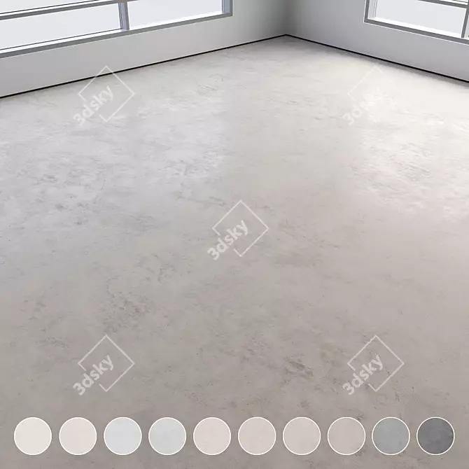 Multicolored Seamless Polished Concrete Floor 3D model image 1