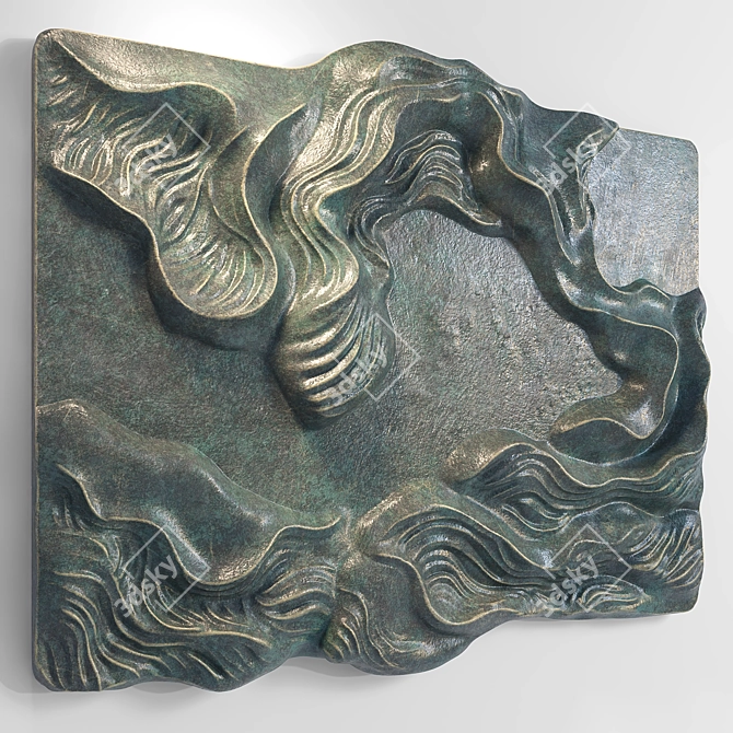 Modern Metal Wall Sculpture 3D model image 2