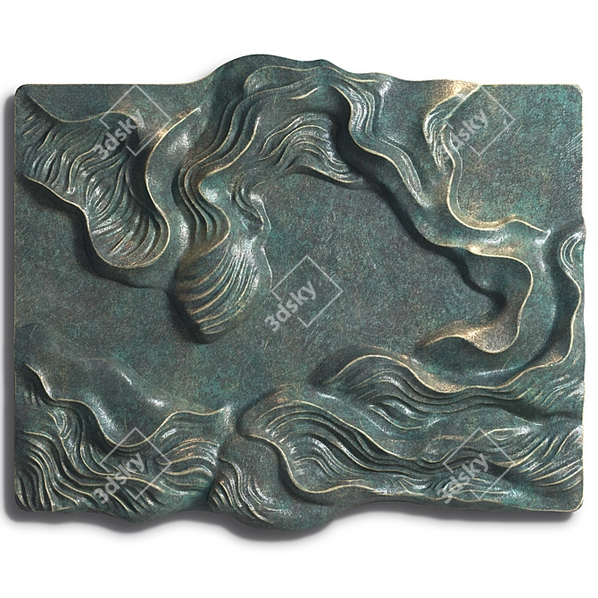 Modern Metal Wall Sculpture 3D model image 4