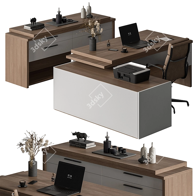 Executive Office Furniture Set 3D model image 2