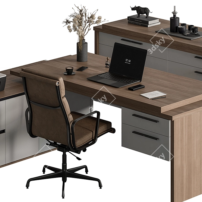 Executive Office Furniture Set 3D model image 3