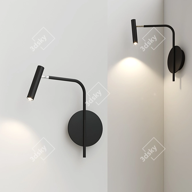 Sleek LED MiniSpot Wall Lamp 3D model image 3