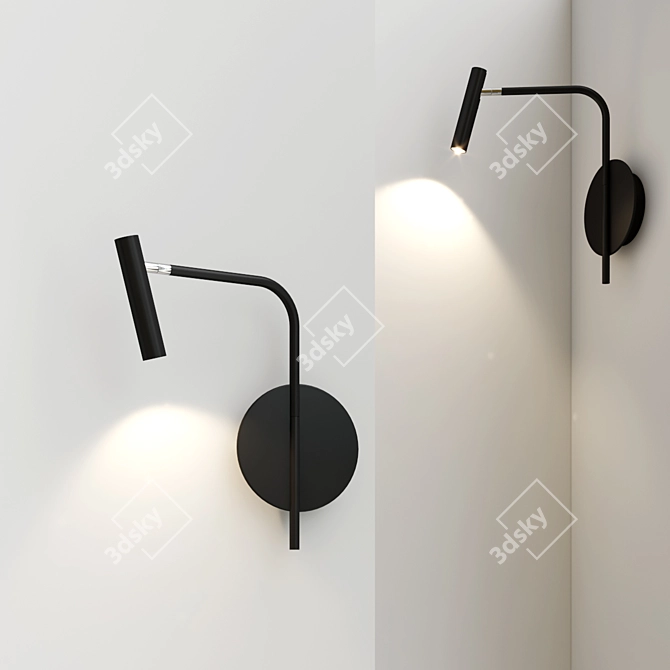 Sleek LED MiniSpot Wall Lamp 3D model image 1