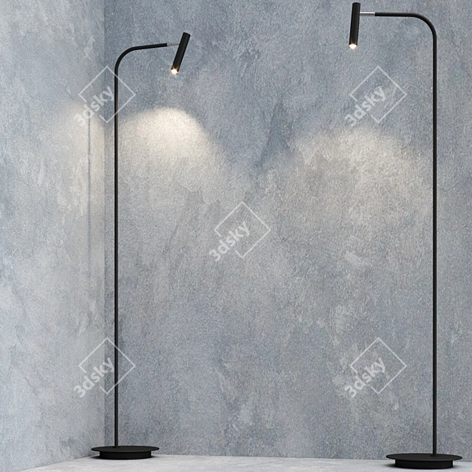 Sleek LED MiniSpot Floor Lamp 3D model image 2