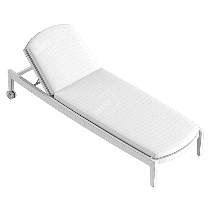 Luxury Outdoor Sunbed with UV-Resistant Texture 3D model image 6