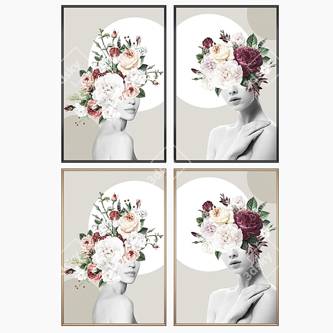 Gallery Wall Art Set with Frame Options 3D model image 2