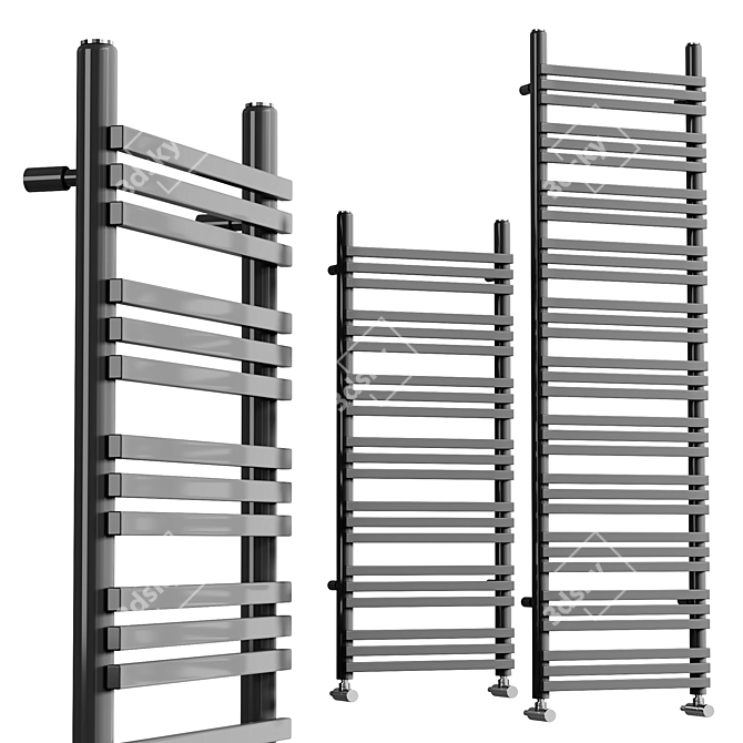 Elegant Steel Towel Warmer Rails 3D model image 1