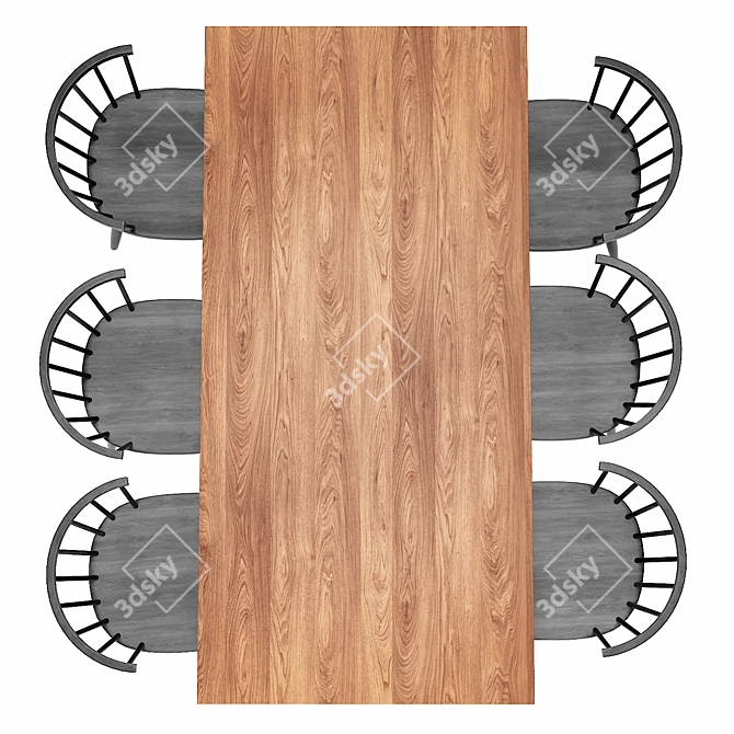 Modern Shaker Style Dining Set 3D model image 3