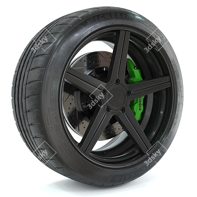 D2 Forged Rim Michelin Tire 3D model image 2