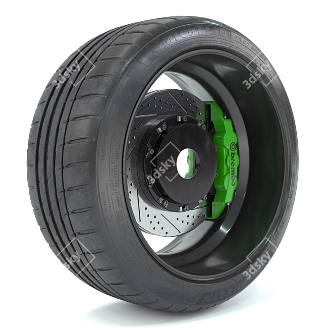 D2 Forged Rim Michelin Tire 3D model image 4