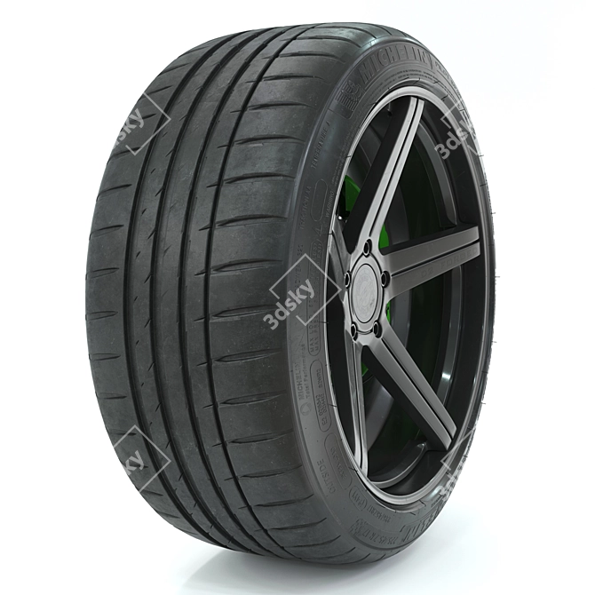 D2 Forged Rim Michelin Tire 3D model image 5