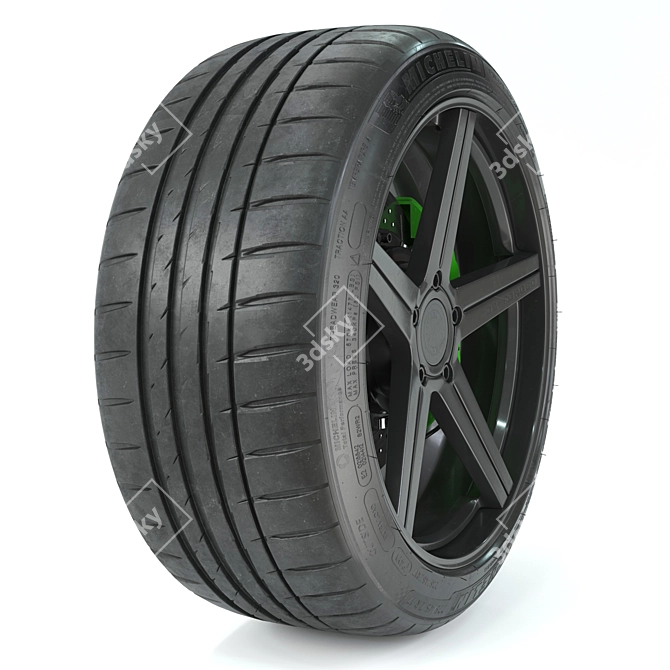 D2 Forged Rim Michelin Tire 3D model image 6