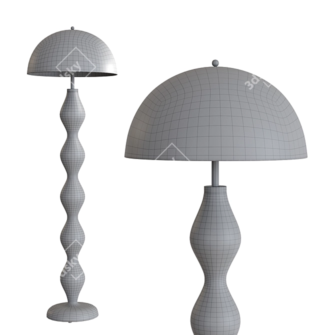 Sculptural Modernist Drop Lamp 3D model image 2