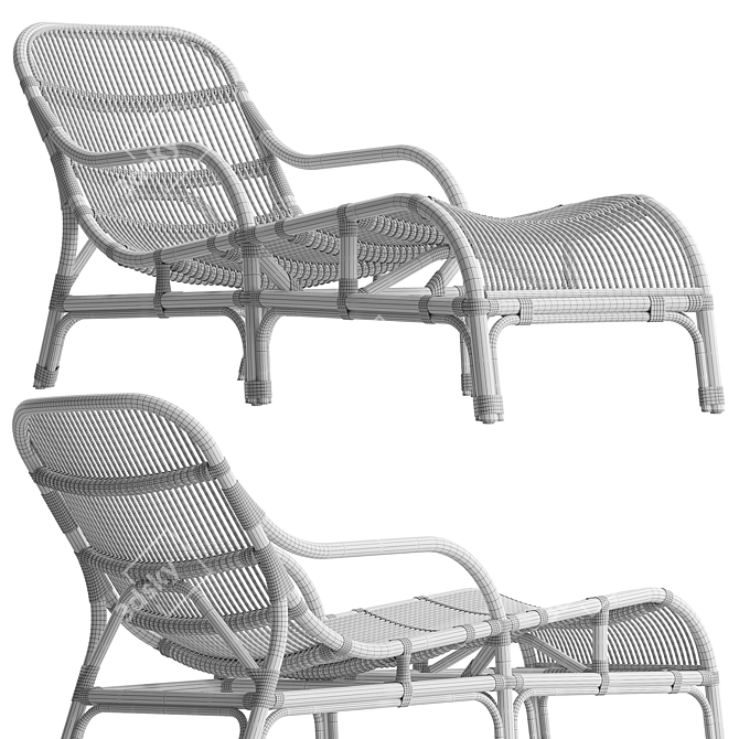 Sleek Marunda Lounger for Corona 3D model image 2