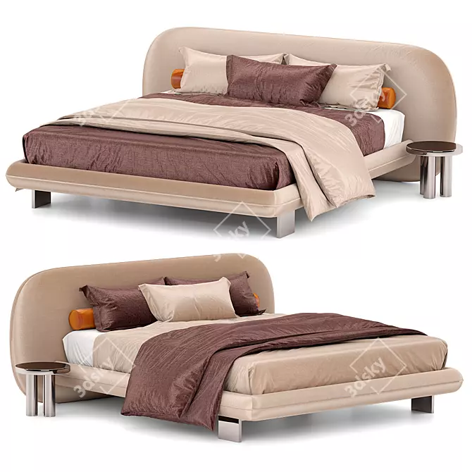 Modern Italian Bed Design 3D 3D model image 1