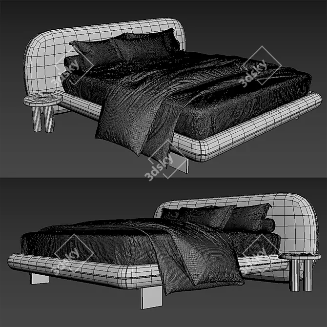 Modern Italian Bed Design 3D 3D model image 3