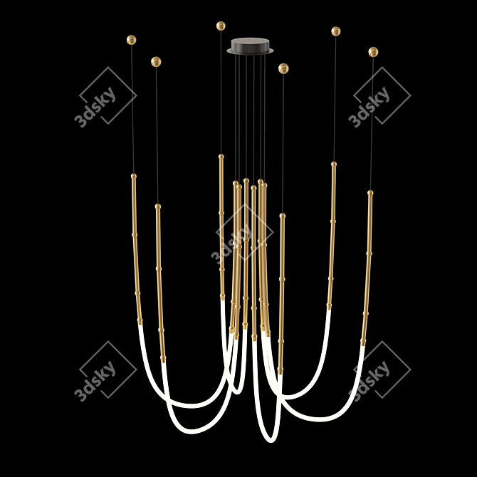 Modern Spider LED Chandelier Lamp 3D model image 2