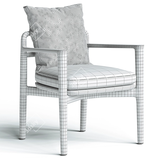 Elegant Outdoor Magnolia Chair 3D model image 5