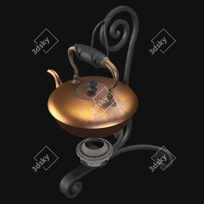 Antique Teapot 3D Model Kit 3D model image 2