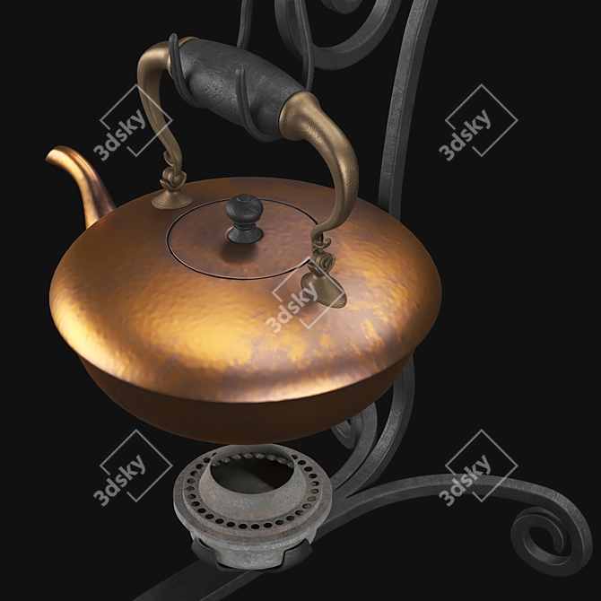 Antique Teapot 3D Model Kit 3D model image 3