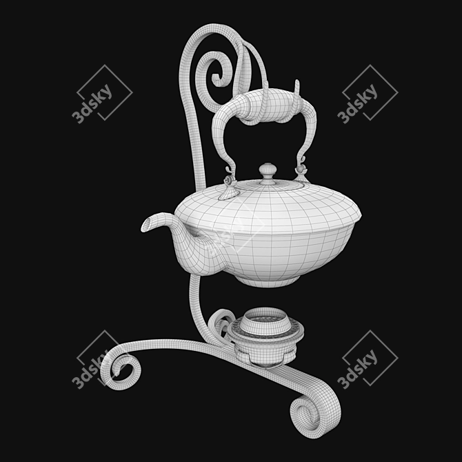 Antique Teapot 3D Model Kit 3D model image 5