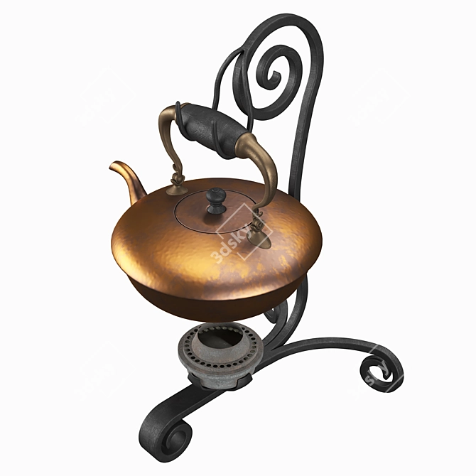 Antique Teapot 3D Model Kit 3D model image 7