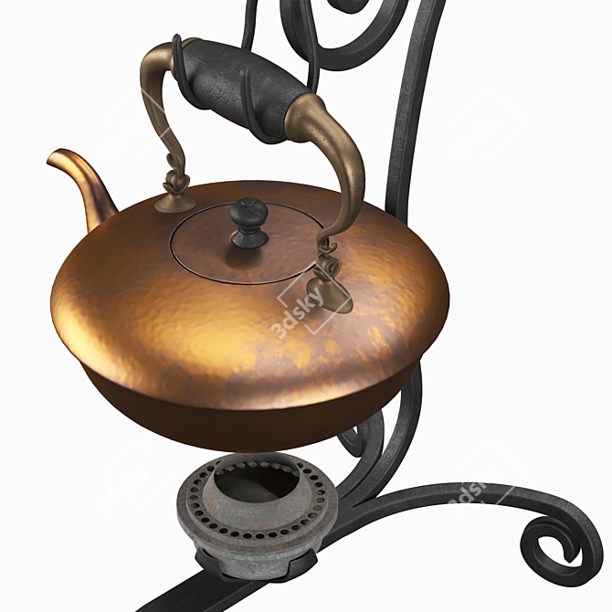 Antique Teapot 3D Model Kit 3D model image 8