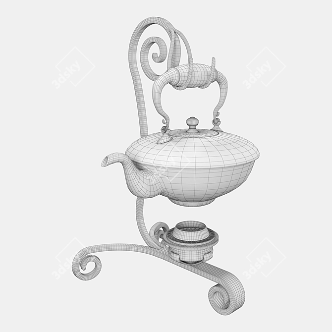 Antique Teapot 3D Model Kit 3D model image 10