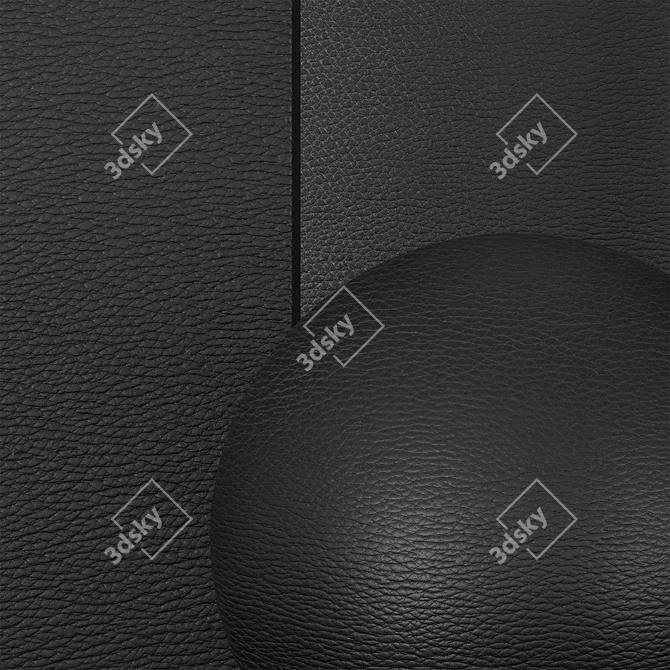 Seamless Black Leather Material 3D model image 2