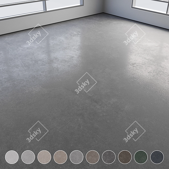 Polished Concrete Flooring in Various Colors 3D model image 1