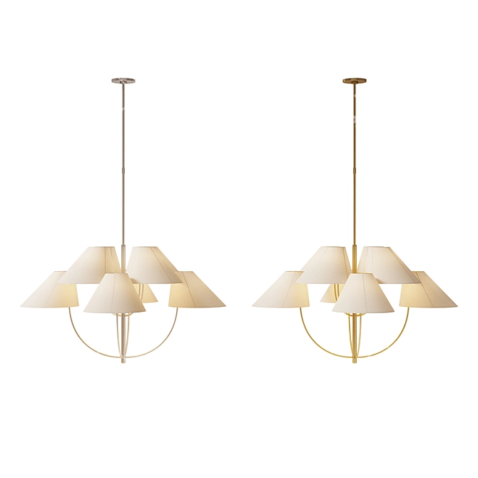 Kinsley Visual Comfort Chandelier Set 3D model image 3