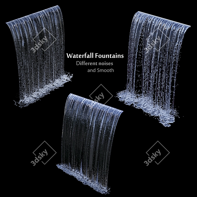 3-Piece Cascade Waterfall Fountains 3D model image 2