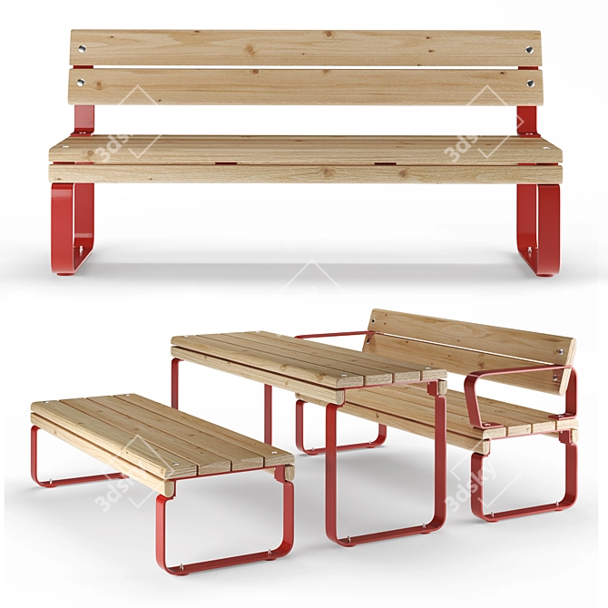 Rosenlund Urban Furniture System 3D model image 1