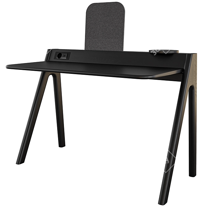 Elegant Compact Workspace Desk 3D model image 2