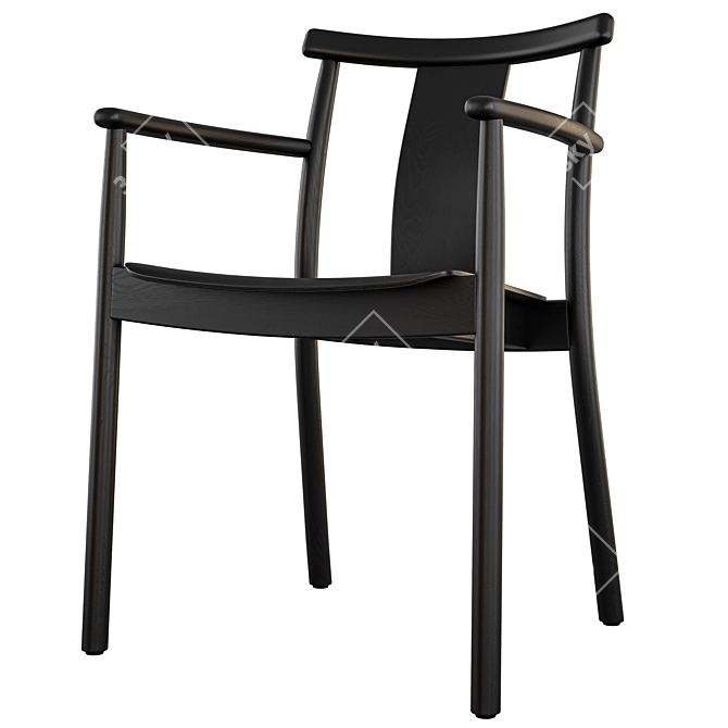 Timeless Solid Wood Dining Chair 3D model image 2