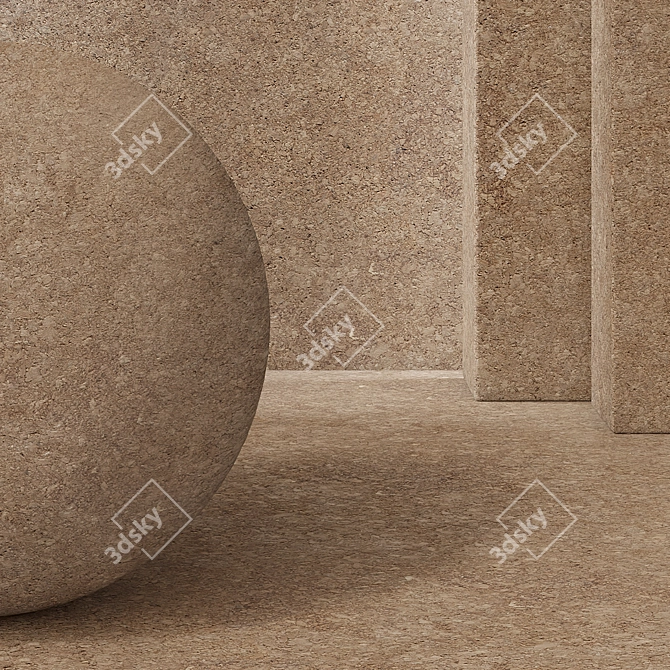 Cork Wood Material for CG 3D model image 2