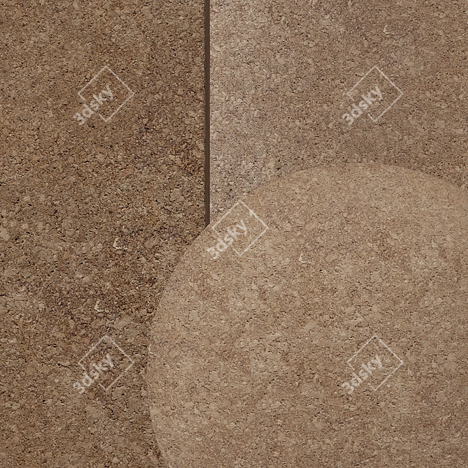 Cork Wood Material for CG 3D model image 4