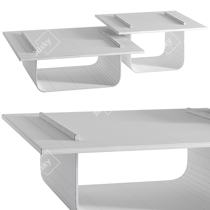 Cozoni Lino Coffee Table Ensemble 3D model image 3