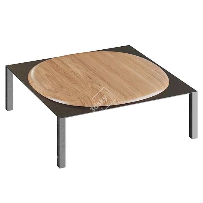 Modern Rustic Split Coffee Table 3D model image 1