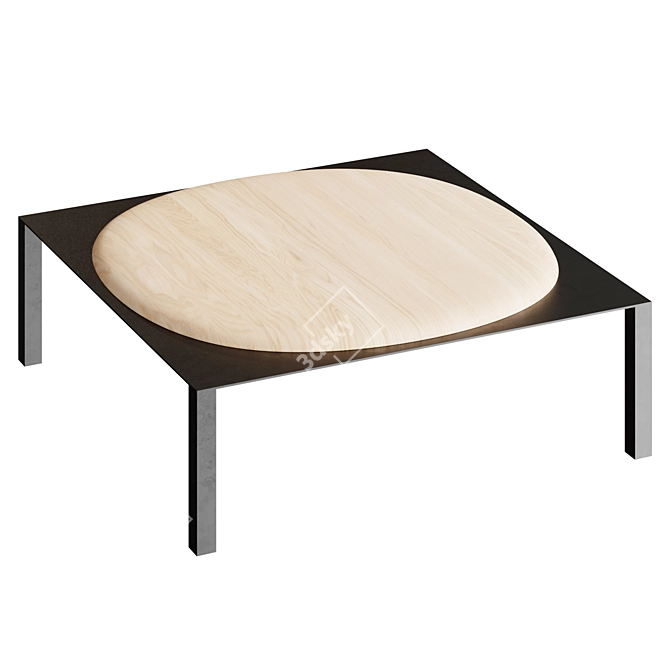 Modern Rustic Split Coffee Table 3D model image 2