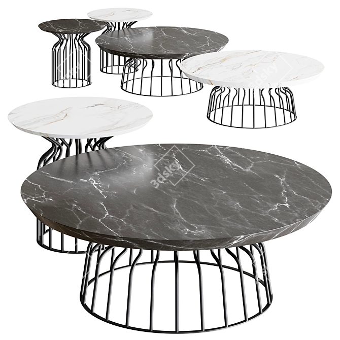 Modern Bomber Side Table 3D model image 1