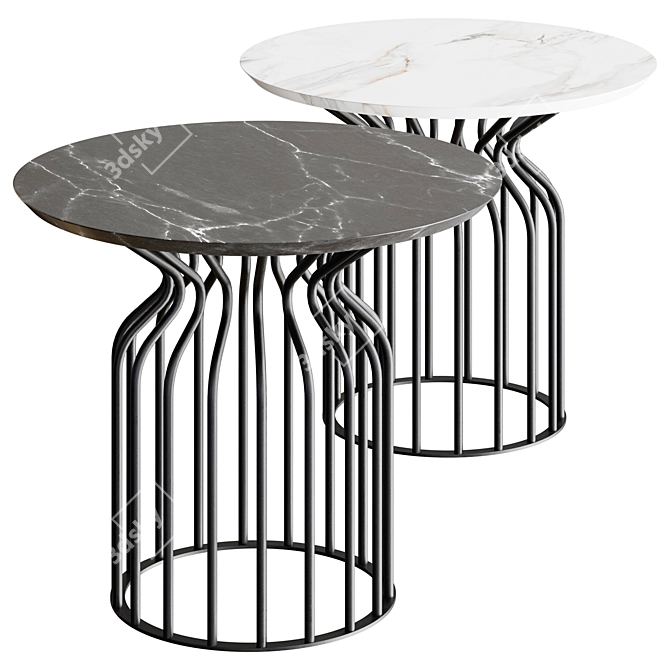 Modern Bomber Side Table 3D model image 2