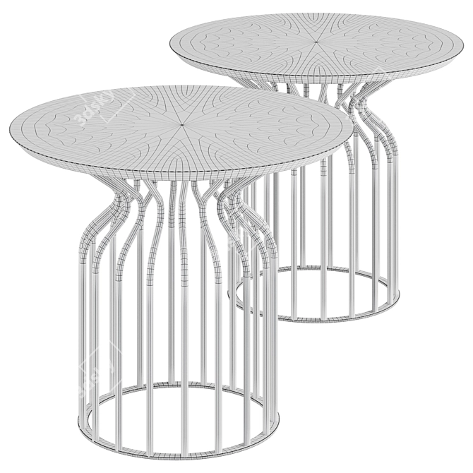 Modern Bomber Side Table 3D model image 3