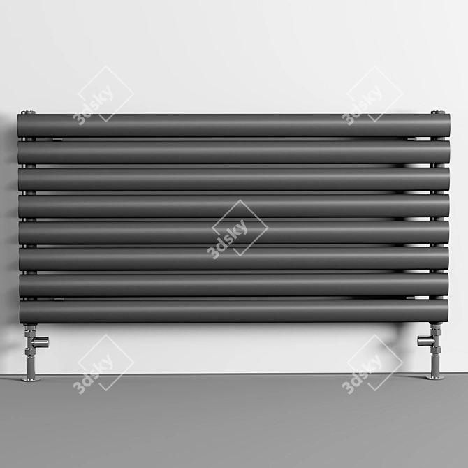 Textured Anthracite Horizontal Radiator 3D model image 3