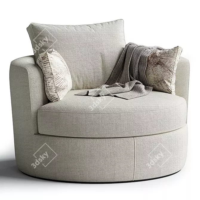 Modern Elegance Swivel Chair Clarissa 3D model image 1