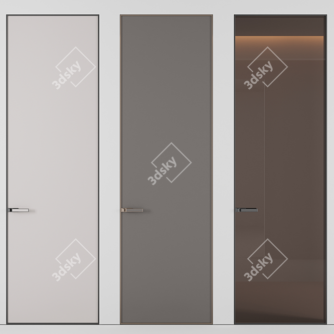 Modern Door Set, 3000x900mm 3D model image 1