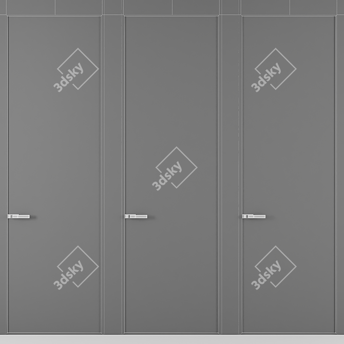 Modern Door Set, 3000x900mm 3D model image 2