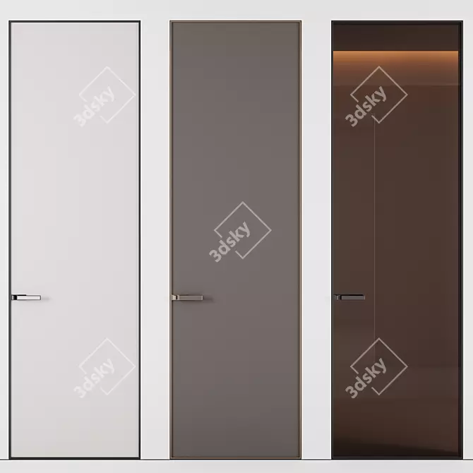 Modern Door Set, 3000x900mm 3D model image 3