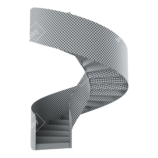 Modern Metal Stone Spiral Staircase 3D model image 3