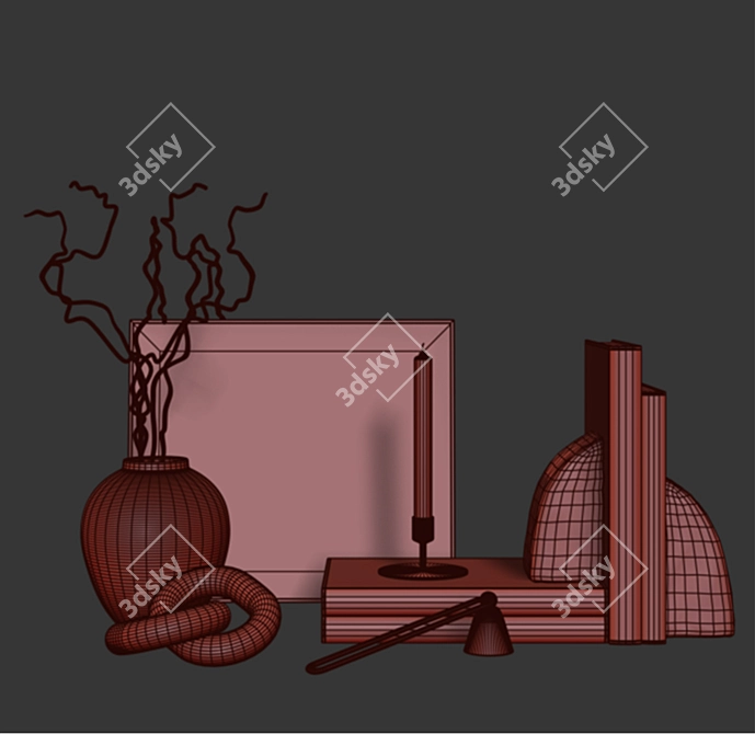 Modern Decor Set 2015 V-Ray 3D model image 2